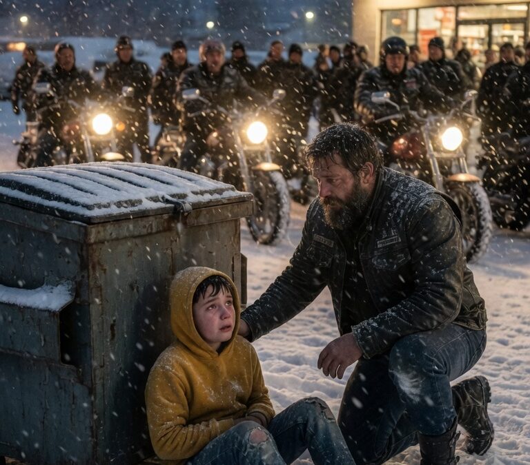 “I’m Cold… Please Help Me,” Frozen Boy Begged on a Lonely Night — His Heartbreaking Words Stopped 180 Bikers in Their Tracks, But What They Discovered About the Person Supposed to Protect Him Uncovered a Shocking Hidden Truth, Changed Everything They Thought They Knew, and Led the Biker Brotherhood to Give the Forgotten Boy the Safety, Love, and New Beginning He Had Been Desperately Waiting For