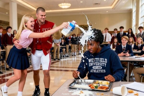 Bully Dumps Milk on the New Black Girl at Lunch — Unaware She’s a State Wrestling Champion