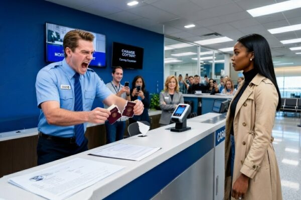 Gate Agent Viciously Destroys Black Woman’s Passport — The Badge She Pulls Out Next Makes Him Swe