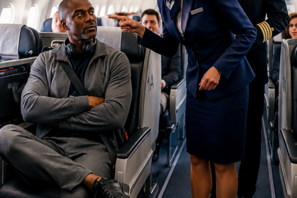 Flight Attendant Questions Black Man’s Seat — Freezes When Pilot Learns His Identity –