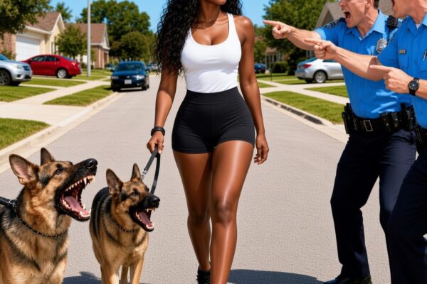 Police Surrounded a Black Army Veteran Outside Her Home, Questioning Her Identity and Ignoring Her Explanation—But the Moment Her Trained Dogs Reacted, Everyone Nearby Realized They Had Misjudged the Woman Standing Before Them