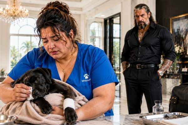 I Carried the Mafia Boss’s Sick Puppy Through the Cold Night, Refusing to Give Up Even When Everyone Else Had Walked Away — But I Never Knew the Mysterious Owner Was Watching My Every Move. The Powerful Mafia Boss, Known for His Ruthless Reputation and Untouchable World, Saw Something in Me That No One Else Did: Compassion, Loyalty, and a Heart That Could Save What He Loved Most. When He Finally Revealed Himself, I Expected Anger or Suspicion… But His Unexpected Words Left Me Speechless. The Night I Saved His Beloved Puppy Became the Moment That Changed Both of Our Lives Forever.