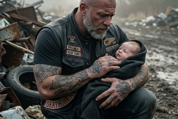 Hells Angel Found a Tiny Boy Wrapped in Plastic and Abandoned in the Cold, Left Behind by the World With No One Coming to Save Him — But Instead of Walking Away, the Fearless Rider Made a Choice That Changed Everything. What Started as a Heartbreaking Discovery Became an Unbelievable Journey of Hope, Protection, and Second Chances. Years Later, the Child Who Was Once Forgotten Would Discover the Truth About the Stranger Who Refused to Let Him Die — And the Powerful Bond That Changed Both Their Lives Forever.