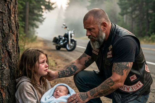 They Were Abandoned on the Side of the Highway Like They Meant Nothing, Left Alone With No One Coming Back for Them — Until a Hells Angel Rider Found Them and Made a Decision Nobody Expected. What Began as a Tragic Moment Turned Into a Life-Changing Journey of Compassion, Loyalty, and Hope. The Biker Who Stopped That Day Had No Idea That One Small Act of Kindness Would Create an Unbreakable Bond, Reveal a Hidden Truth, and Forever Change the Lives of Those Who Had Been Forgotten by the World.