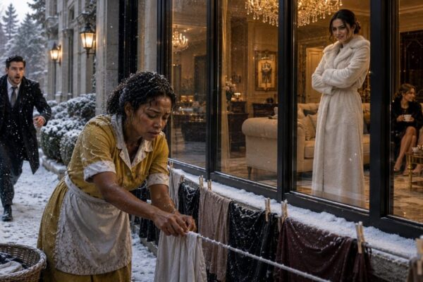 Fiancée Forced the Feverish Maid to Work Outside in Freezing Snow While Everyone Around Her Stayed Silent — She Believed Her Wealth and Influence Made Her Untouchable. The exhausted maid had no choice but to endure the impossible conditions, hiding her pain and refusing to give up. But nobody knew the quiet servant carried a hidden strength and a past that would soon change everything. When the billionaire finally returned home and discovered what his fiancée had done, his expression turned cold and the entire mansion fell silent. The woman who thought she controlled everything was about to face a shocking truth, as the billionaire made a decision that would reveal where his true loyalty belonged…
