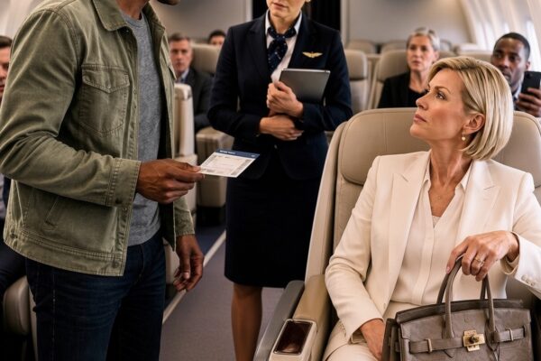 A White Woman Dropped Her Designer Bag Across a Black CEO’s Seat and Refused to Move It, Smirking as the crew took her side—then a phone call from the gate changed the mood, and the entire flight was suddenly cancelled before takeoff