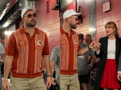 TAYLOR SWIFT AND TRAVIS KELCE’S PRE-GAME FIST BUMP ENRAGES INTERNET AS JASON KELCE WATCHES! Did a quick tunnel exchange before kickoff expose their true dynamic?