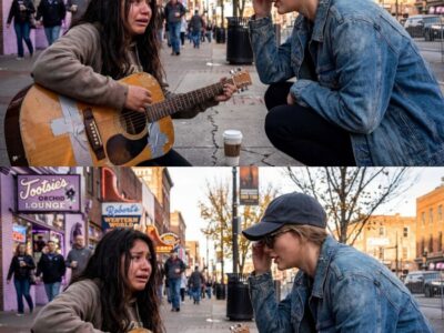 Teen girl playing Taylor’s song with broken guitar — Taylor Swift stopped walking and did THIS