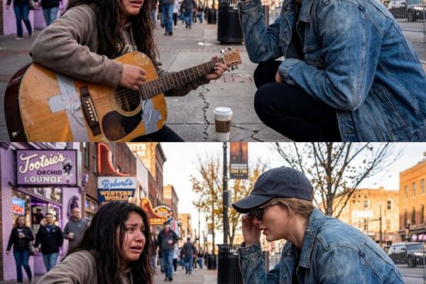 Teen girl playing Taylor’s song with broken guitar — Taylor Swift stopped walking and did THIS