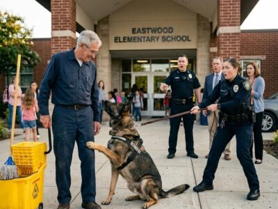 Nobody Knew the School Janitor Was a Retired Navy SEAL — Until the K9 Refused to Leave Him