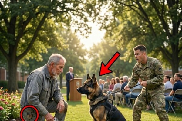 Everyone Ignored the Quiet Groundskeeper , Until the Combat Dog Recognized His Voice