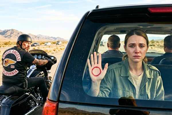 She Drew a Red Circle on Her Palm — A Hells Angels President Blocked the Entire Highway 