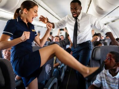 Flight attendant kicks Black child, breaking his nose – 10 Minutes Later His CEO Dad Freezes Airline