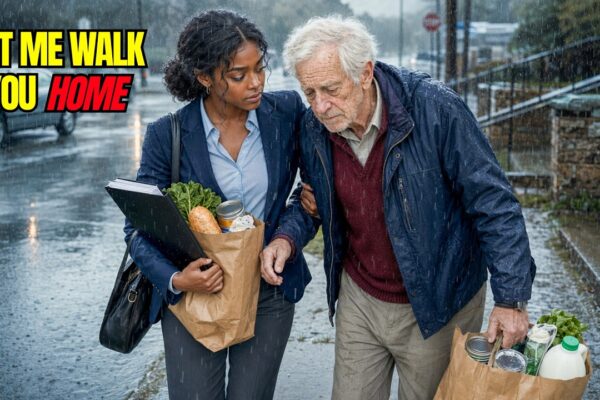 Poor Black Woman Carried a Sick Old Man’s Groceries Home in the Rain — Next Dawn a Lawyer Knocked