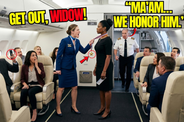 Flight Attendant Laughed at a Black Gold Star Widow — The Pilot Walked Out and Saluted Her 