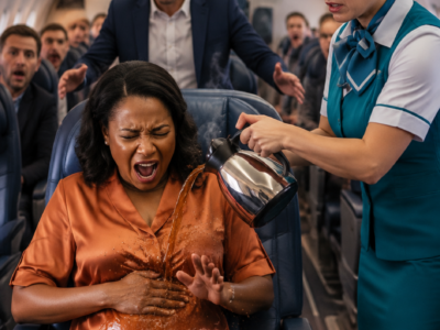 Flight Attendant Spills Boiling Coffee on Pregnant Black Woman — Seconds Later, the CEO Explodes 