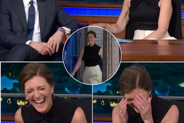 “OH MY GOD, STEPHEN…” — STEPHEN COLBERT’S WIFE TURNED BRIGHT RED AFTER HIS VERY PERSONAL ANSWER ON LIVE TV What began as a playful question about STEPHEN COLBERT’S favorite smell suddenly turned into one of the most unexpectedly personal moments of the night. The second he gave his answer, Evie’s face went bright red — but it was the very next detail Stephen added that made her cover her face as the audience burst out laughing. He had barely finished the sentence before everyone realized exactly why she was so embarrassed. And the specific explanation behind that answer is far more intimate than viewers expected.
