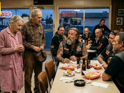 “Can we eat the leftovers?” a widow asked the Hells Angels boss—his answer changed everything.