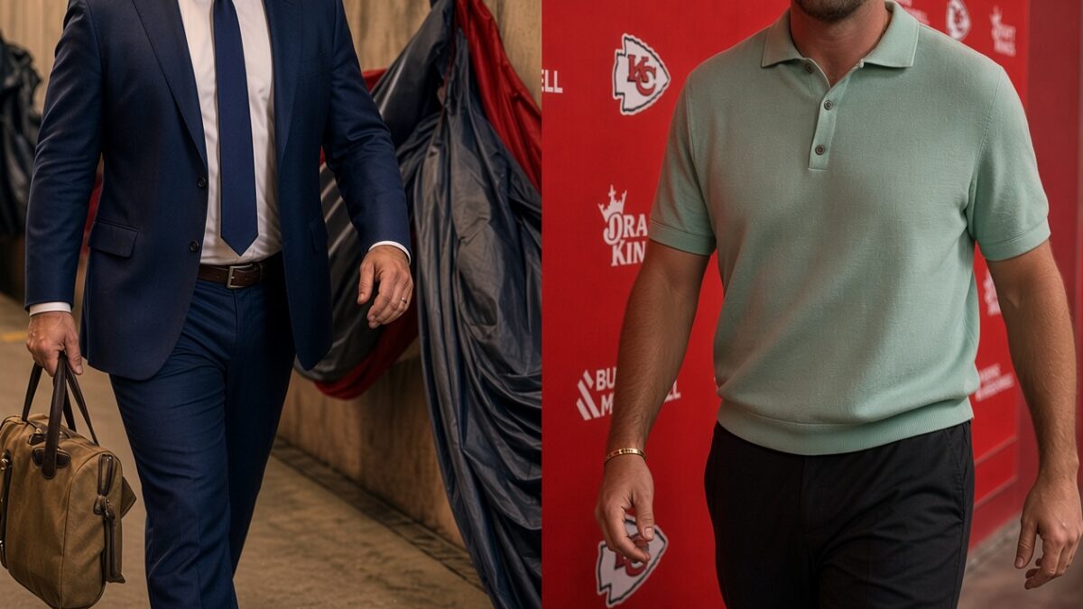 Travis & Jason Kelce arrive at Arrowhead together for Chiefs vs. Broncos matchup