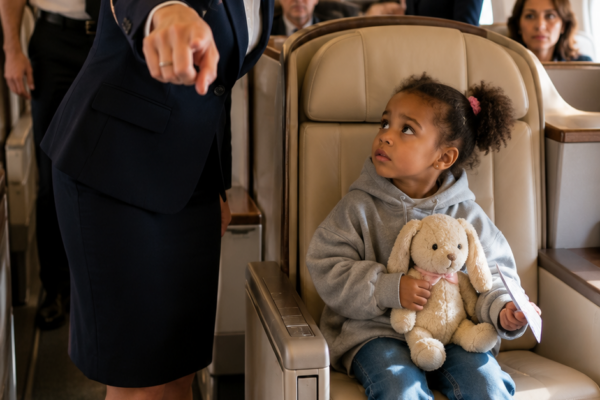 The Flight Attendant Demanded a Four-Year-Old Girl Leave First Class and Grabbed Her Arm. Moments Later, One Ticket Scan Proved Why Nobody Could Relocate Her From Seat 2A.