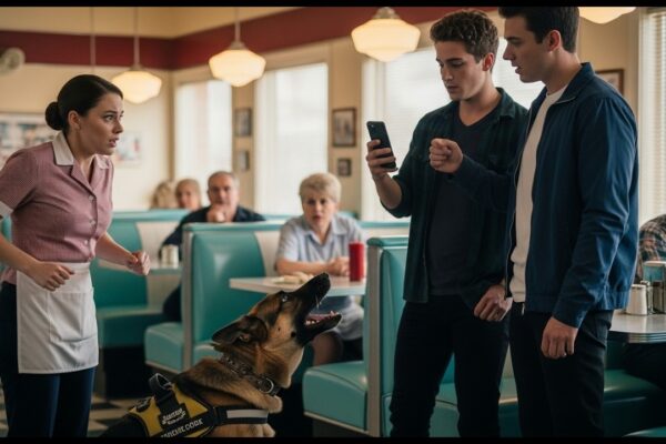 “BEND DOWN, SL＊T ” They Filmed a Prank on Quite Waitress — Until the SEAL’s K9 Snatched the Phone 