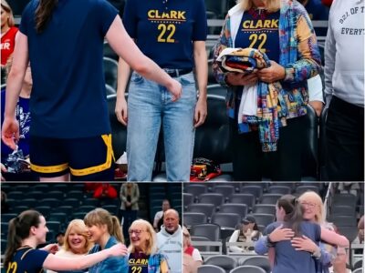 CRAZY WNBA CROSSOVER! CAITLIN CLARK GREETS TAYLOR SWIFT AND DONNA KELCE BEFORE FEVER GAME! What viral pregame court moment broke the internet? See the photo now!
