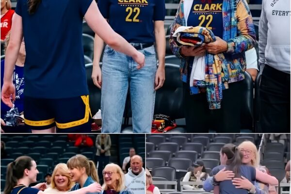 CRAZY WNBA CROSSOVER! CAITLIN CLARK GREETS TAYLOR SWIFT AND DONNA KELCE BEFORE FEVER GAME! What viral pregame court moment broke the internet? See the photo now!