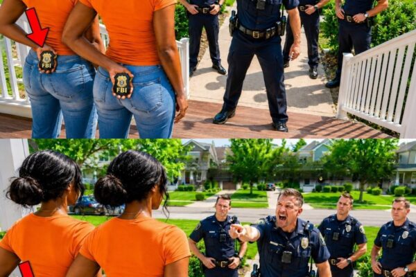 “Step off the property!” four cops shouted at twin Black homeowners. Then both brothers reached inside their jackets in perfect unison—and four badges dropped the officers to their knees.