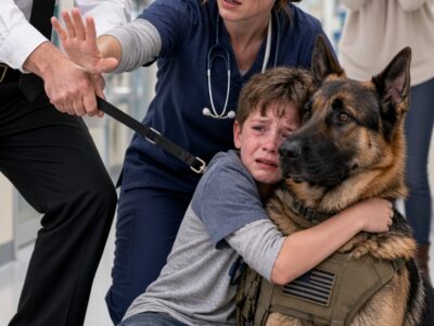 A traumatized military K9 refused to let anyone near an 8-year-old boy in the ER. One sentence from a quiet first-year nurse changed everything.