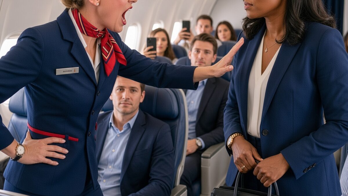 A Flight Attendant Gave a Black Woman’s First-Class Seat to a White Passenger, Claiming There Had Been a Booking Mistake—But Seconds Later, One Call From the Woman Sent the Airline Into Complete Chaos
