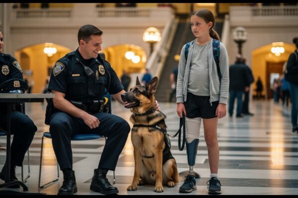 “Is This Seat Taken？” Disabled Girl Sat Beside a Sheriff — His K9’s Reaction Changed Everything 