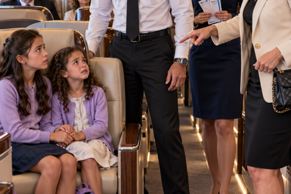 She threw a fit and demanded two kids be kicked out of First Class. The Captain stepped out, glanced at her ticket, and asked, “Do you know whose name is on the side of this plane?”