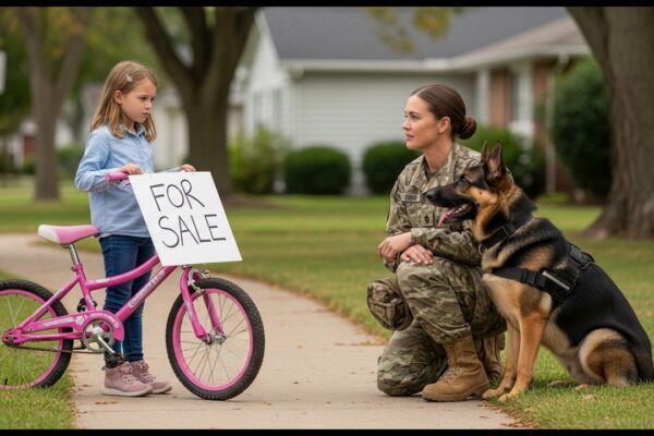 Buy My Bike, Ma’am… Mommy Hasn’t Eaten in Two Days — A U S Navy SEAL and Her K9 Refused to Walk A 