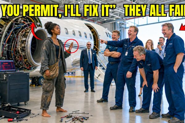 5 Engineers Fail CEO’s Dead $50M Jet — Then a Barefoot Black Girl Says “If You Permit, I’ll Fix It”