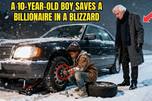 Poor Black Boy Help Stranger Fix Flat Tire in Blizzard—Next Day, Rolls Royce Parks Outside His House