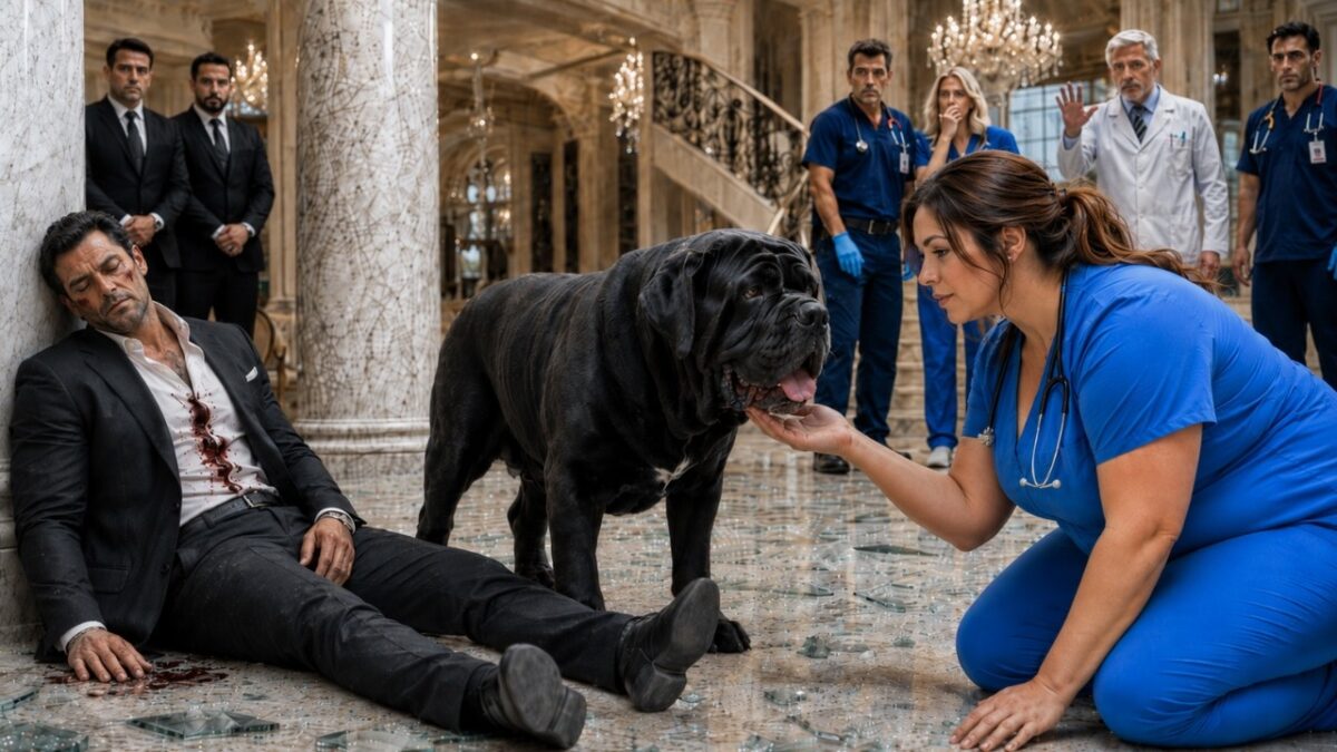 No One Could Get Near the Unconscious Mafia Boss as His Enforcers, Doctors, and Bodyguards Backed Away From the Growling Guard Dog at His Bedside—Until a Curvy Nurse Walked In, Spoke Softly, and the Beast Chose Her Without Hesitation. What Happened Next Left the Entire Mansion Silent: the feared dog lowered his head into her hand, stepped aside, and led her straight to the powerful man no one dared touch. She came expecting an ordinary shift, never imagining that saving the most dangerous man in the city would pull her into a world of secrets, loyalty, and a bond his ruthless empire could not ignore.
