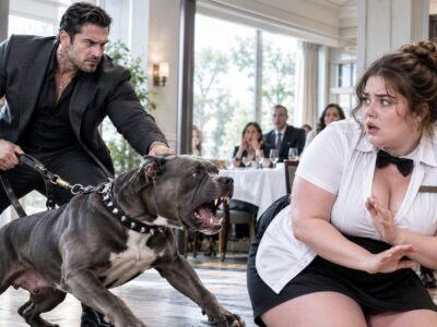 He Unleashed His Feared Pitbull on the Waitress, Expecting Her to Scream, Run, or Beg for Someone to Help—But Instead, She Stood Completely Still, Lowered Herself Calmly, and Whispered Something That Made the Dog Stop in Its Tracks. Seconds Later, the animal everyone in the restaurant feared was sitting quietly beside her, resting its massive head against her knee like they had known each other for years. The entire room went silent, but no one looked more stunned than the Mafia Boss himself—because his dog had never trusted a stranger before, and the waitress’s reaction suggested she knew far more about dangerous animals than anyone expected.