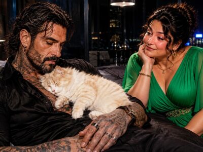 He’s the Most Feared Mafia Boss in the City, the Kind of Man Who Makes Entire Rooms Fall Silent the Moment He Walks In—but somehow, my stubborn little cat decided he was the safest person in the world. Every night, she climbs onto his chest, curls beneath his chin, and falls asleep while he pretends not to care. At first, I thought it was funny. Then I noticed something stranger: the ruthless man everyone feared never moved until she woke up. And when I finally asked why he let her stay, his quiet answer revealed a side of him no one else had ever been allowed to see.