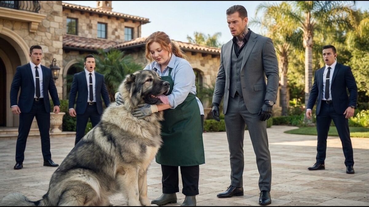 The Mafia Boss’s Guard Dog Was Considered Impossible to Control—It Barked at Strangers, Rejected Every Trainer, and Scared Even the Toughest Guards in the Mansion. Everyone believed no one could ever get close to the powerful animal. But when a quiet plus-size assistant stepped forward during a tense moment, something no one expected happened. Instead of pushing her away, the feared guard dog stopped, looked into her eyes, and allowed her to hold him close. The entire room watched in disbelief as the woman everyone ignored became the only person who could calm the Mafia Boss’s most loyal companion. What the dog sensed about her would change everything inside the mansion forever.