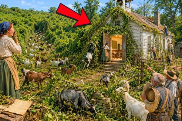 She Bought 55 Wild Acres Nobody Wanted for Just the Back Taxes, Believing She Had Found a Hidden Opportunity Far Away From the Crowds. The Land Was Overgrown, Forgotten, and Covered in Thick Brush—Until Her Goats Began Clearing Paths Through the Property in a Way That Seemed Almost Unusual. Following them into the wilderness, she discovered the remains of an old schoolhouse hidden beneath years of neglect. Inside, she found forgotten items, mysterious records, and clues to a forgotten chapter of the land’s history. What started as a risky purchase became a life-changing discovery that revealed the secrets buried on those 55 acres for generations.