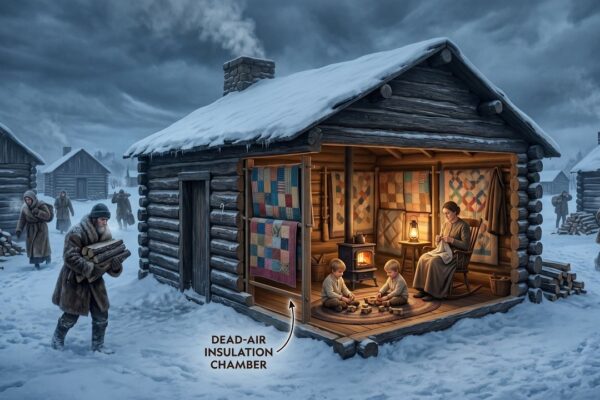 She Was Running Out of Firewood During a Bitter Winter, and Everyone Thought Her Old House Would Never Stay Warm. Instead of giving up, she came up with an unusual idea—hanging thick quilts across every wall to create an extra layer of insulation. Her neighbors laughed, believing the simple trick would make no difference against the freezing temperatures. But when the coldest nights arrived, something surprising happened. The hidden air gap between the quilts and the walls helped trap warmth inside, allowing her to use far less firewood than before. What started as a desperate experiment became a clever survival method that amazed everyone around her.