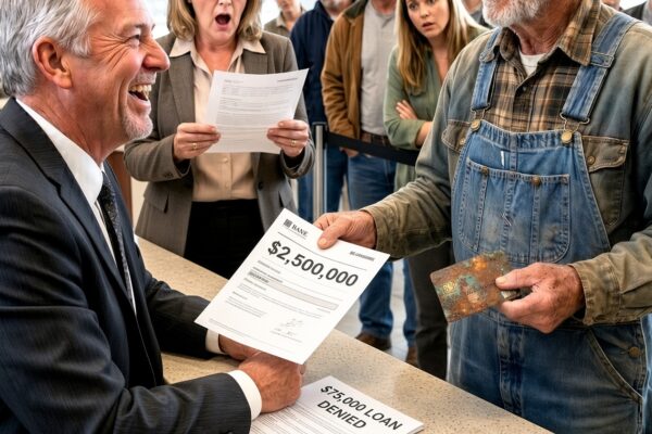 The Banker Denied the Old Farmer’s $5,000 Loan, Judging Him by His Worn Clothes and Modest Farm—Until He Opened Another Account and Discovered a Balance That Made the Entire Bank Manager Question Everything