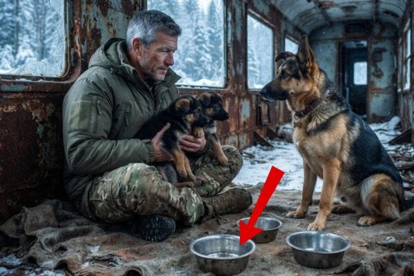 A Former Navy SEAL Found a German Shepherd in an Abandoned Train — But Why Were There Three Bowls?
