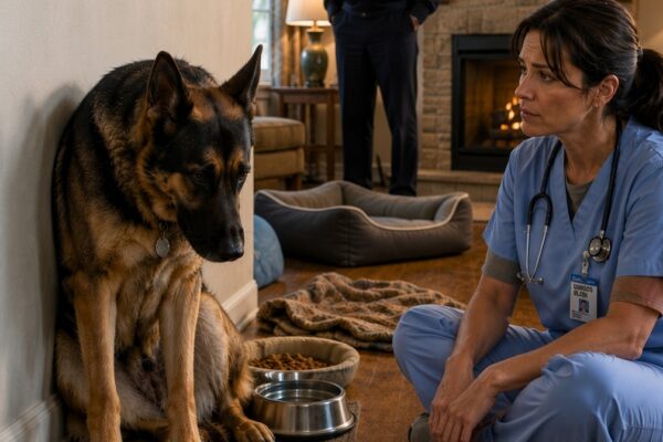 “The dog won’t eat, nurse,” the Admiral whispered into the dark. She looked at the K9, then at the wall—and realized the dog wasn’t sick, it was guarding a commander in shock.