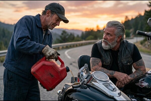 A Poor Janitor Gave His Last Fuel to a Stranded Biker—200 Hells Angels Arrived at Dawn