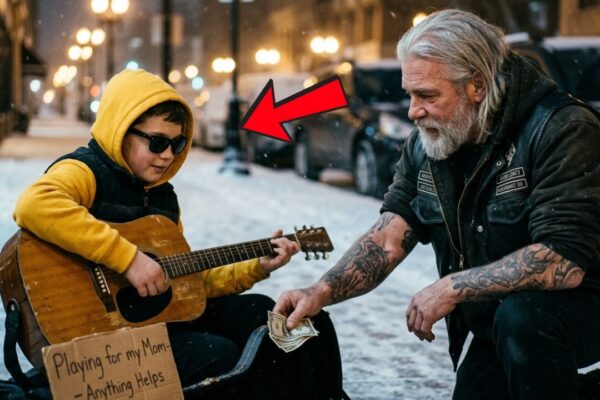 A Blind Boy Sang for His Sick Mom — The Hells Angel’s Response Left the Crowd in Tears