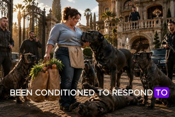 The Mafia Boss’s Terrifying Guard Dogs Had Driven Away Every Visitor, Bodyguard, and New Employee Who Tried to Enter His Estate — No One Could Get Within a Few Feet Without the Massive Animals Blocking Their Path. Then One Afternoon, a Curvy Cook Carrying Nothing but a Grocery Bag Walked Straight Through the Front Gate Completely Unarmed. Everyone Froze, Expecting Chaos, but the Dogs Suddenly Went Silent and Followed Her Like They Had Known Her for Years. When the Feared Mafia Boss Stepped Outside and Saw What Was Happening, He Immediately Demanded to Know Who She Really Was — and her unexpected answer changed everything.