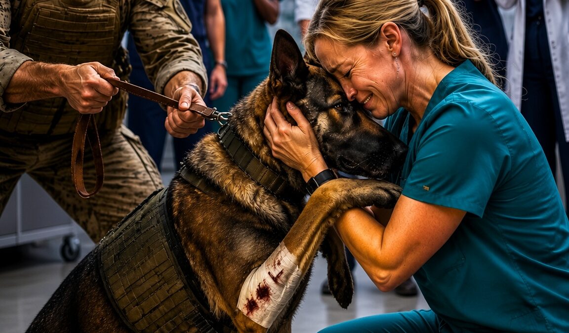 “Nobody Touches Him, He’ll Bite” The SEAL Warned Everyone—Until The Quiet Vet Tech Knelt Beside Him