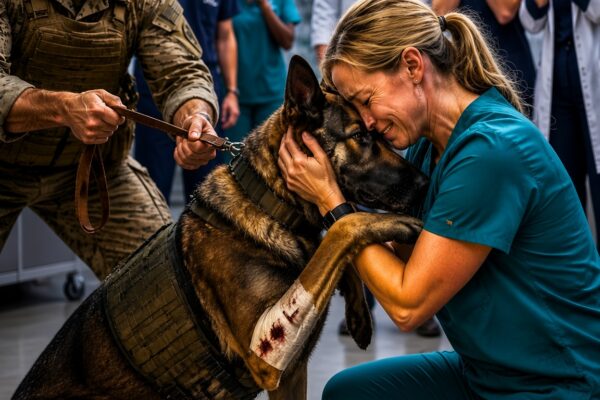 “Nobody Touches Him, He’ll Bite” The SEAL Warned Everyone—Until The Quiet Vet Tech Knelt Beside Him