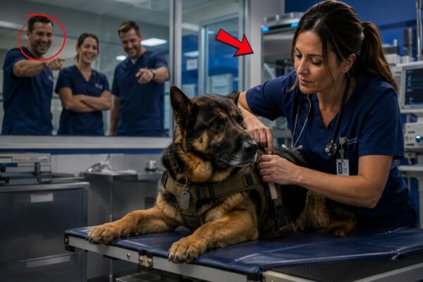 They Mocked the Nurse Treating the Blind Military K9 Until He Walked Toward Her